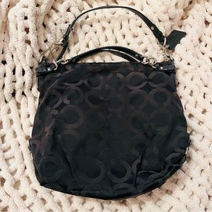 *Final price* COACH Black “Carly” shoulder bag with block C pattern